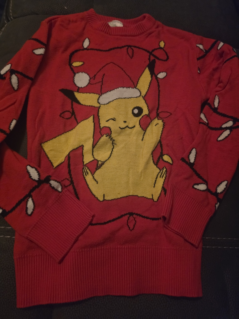 Pokemon Red Pikachu Holiday Sweater with Lights Graphic